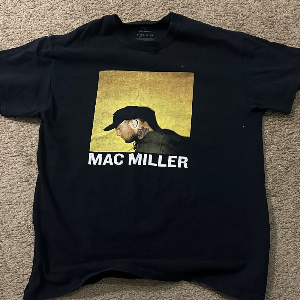 Mac Miller Black and Gold Graphic Tee